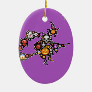 häxemoji julgransprydnad keramik