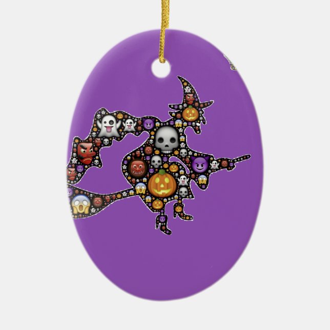 häxemoji julgransprydnad keramik (Framsidan)
