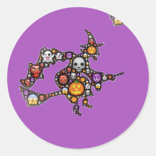 häxemoji runt klistermärke
