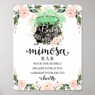 Häxgryta Halloween Baby Shower Mimosa Bar Skylt