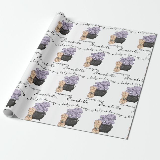 Häxgryta Halloween Baby Shower Presentpapper (Utrullad)