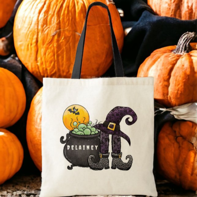 Häxgryta Halloweencandy Namn Tygkasse (Skapare uppladdad)