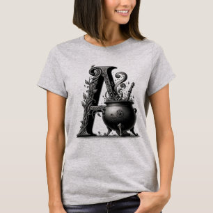 Häxgryta Häxig Bokstav A Anpassad Initial T Shirt