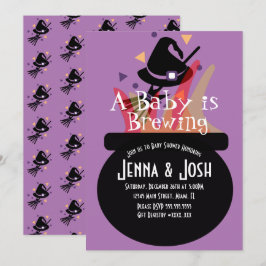 Häxgryta Kuslig Halloween Baby Shower Inbjudningar