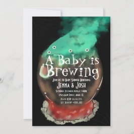 Häxgryta  Spöklik dimma Baby Shower Inbjudan