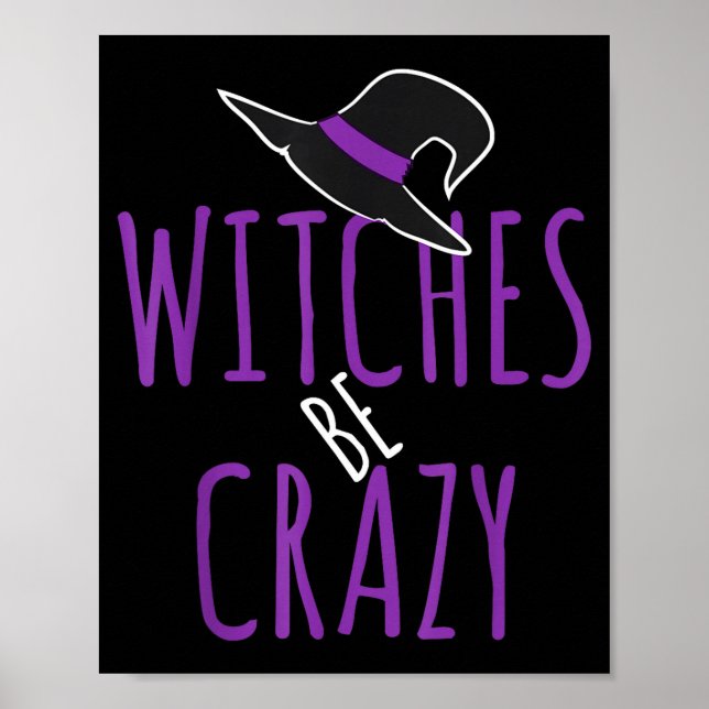 Häxhatt design - häxor är galna - halloween poster (Framsidan)