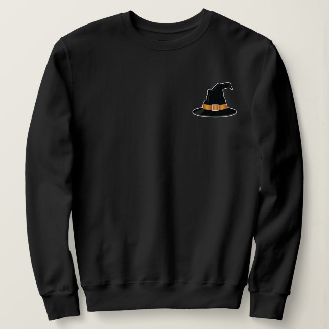 Häxhatt med orange illustration Halloween T Shirt (Design framsida)