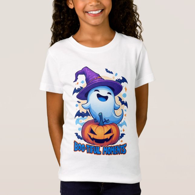 Häxhatt Spöke Med Pumpa Vänner För Barn 👻 T Shirt (Framsida)