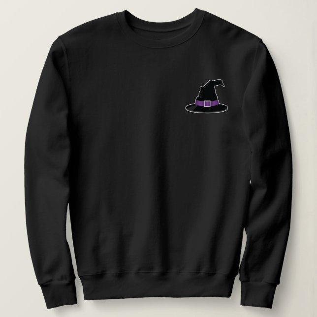 Häxhattillustration med lila Halloween T Shirt (Design framsida)