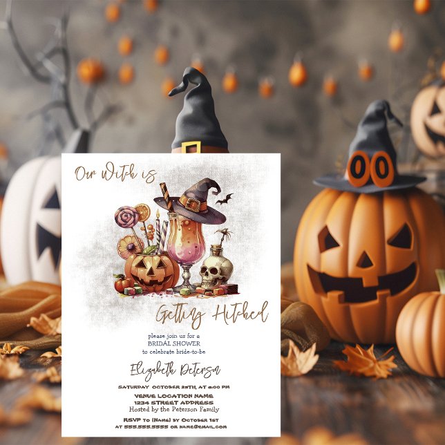 Häxhattspumpadrink Halloween Bröllopsdusch Inbjudningar (Skapare uppladdad)