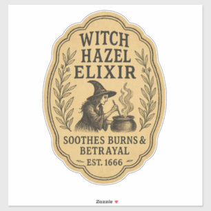 Häxhazel Elixir - Halloween Apoteks Etikett