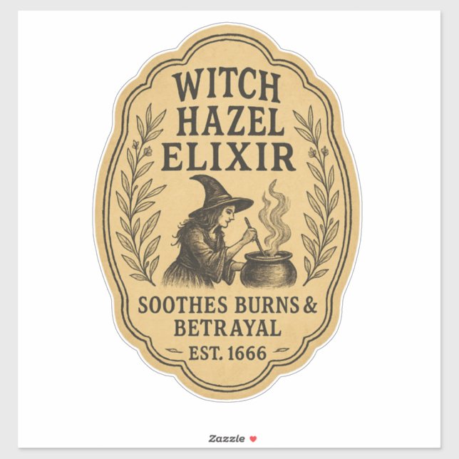 Häxhazel Elixir - Halloween Apoteks Etikett (Ark)