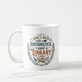 Häxig bibliotekarie bibliotekskort bokälskare kaffemugg