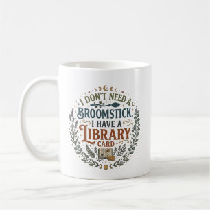 Häxig bibliotekarie bibliotekskort bokälskare kaffemugg
