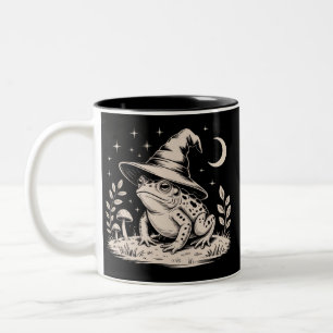 Häxig groda Vintage Halloween Goblincore Två-Tonad Mugg