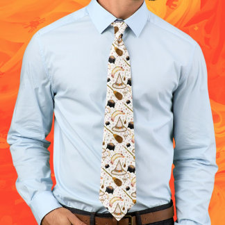 Häxig Halloween Blommig Kvast & Häxhatt boho Slips