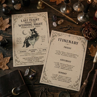 Häxig Halloween Sängkammarweekend Inbjudningar
