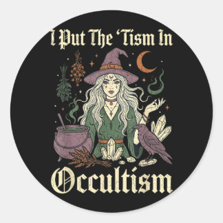 Häxig kvinna Wicca Häxor Bruja Feminist Rolig Runt Klistermärke