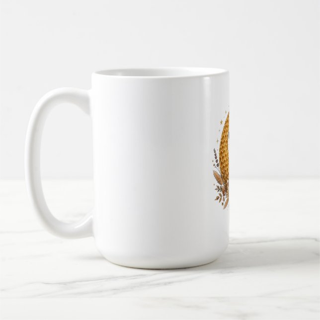 Häxig Månmushroom - Honeycomb Boho Kaffemugg (Vänster)