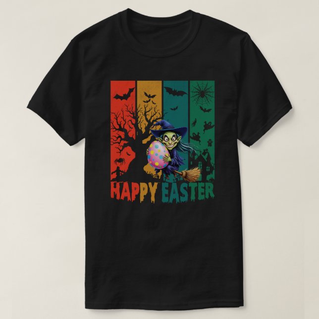 Häxig påsk: Rolig häxa med påskägg T Shirt (Design framsida)