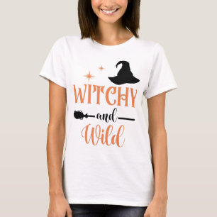 Häxig Vild Kvast Halloween Kvinna Party T Shirt