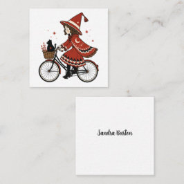 Häxiga cykeltjej med text eller namn tilläggskort