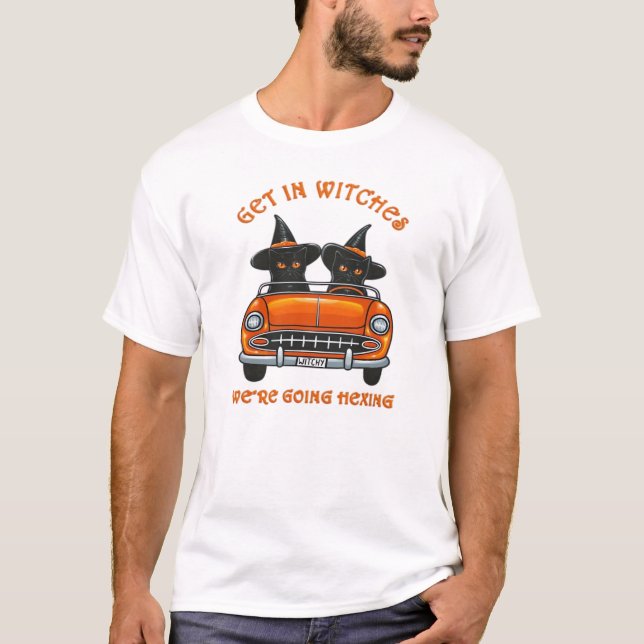 Häxiga katter som hexar överstor t-shirt (Framsida)