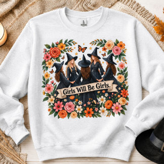 Häxigt sweatshirt blomster boho Halloween  T Shirt