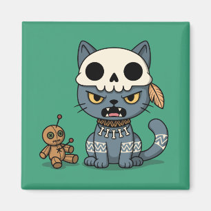 Häxkat Voodoodocka Grön Magnet