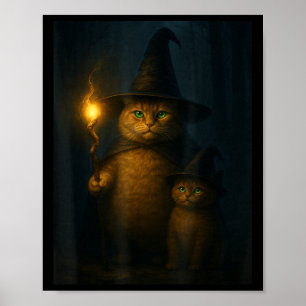 Häxkatt Konstig Rolig Halloween Katt Meme Poster