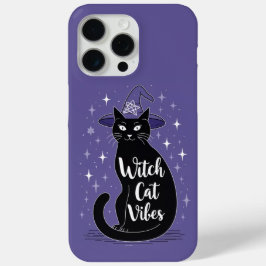 Häxkattsvibbar lila Halloween iPhone 15