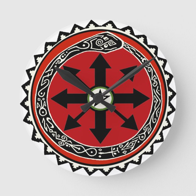 Häxkonst-symbol för kaos rund klocka (Framsida)