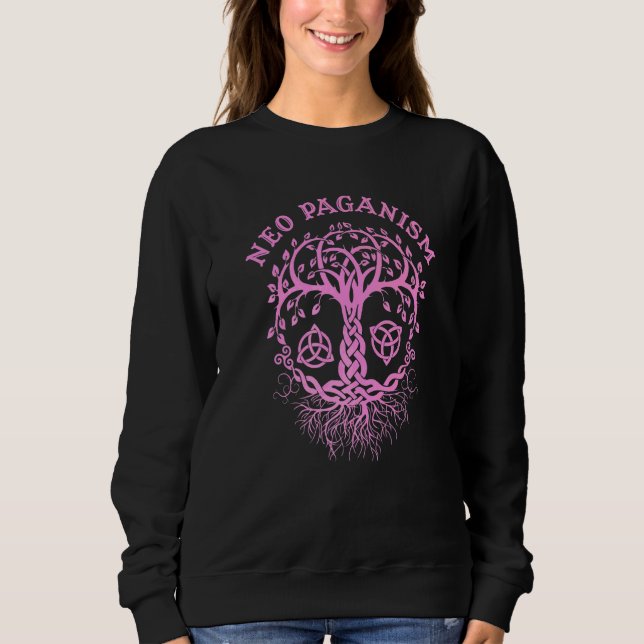 Häxkonst Wicca Pagan Livets Träd  16 T Shirt (Framsida)