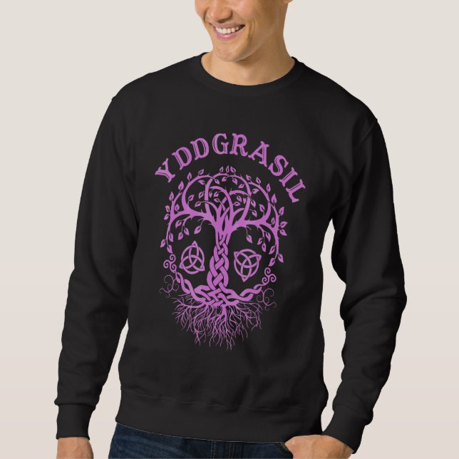 Häxkonst Wicca Pagan Träd Des Liv 8 Lång Ärmad Tröja (Framsida)