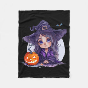 Häxkostym Halloween Pumpa Kuslig Glad Fleecefilt