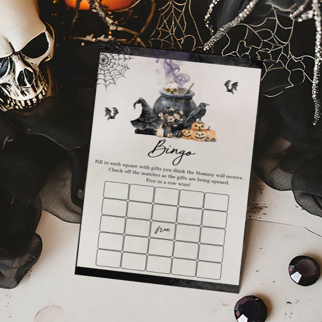Häxkvast Babyshower Spelar Bingo (A Baby is Brewing Halloween Baby Shower Bingo Game)