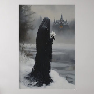 Häxlik Enkas Vaka vid den Frusna Sjön Gotisk Poster