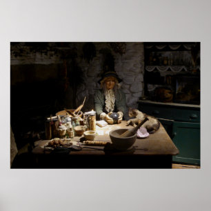 Häxmuséum utställning av en häxa poster
