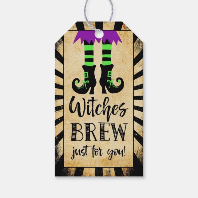 häxor brinner halloween fest till förmån presentetikett (Framsidan)