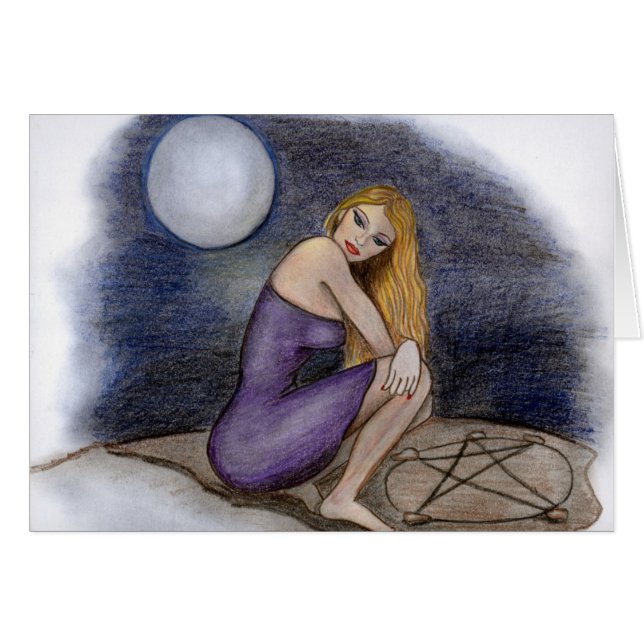 Häxor cirklar hälsningskort (Framsidan Horizontal)