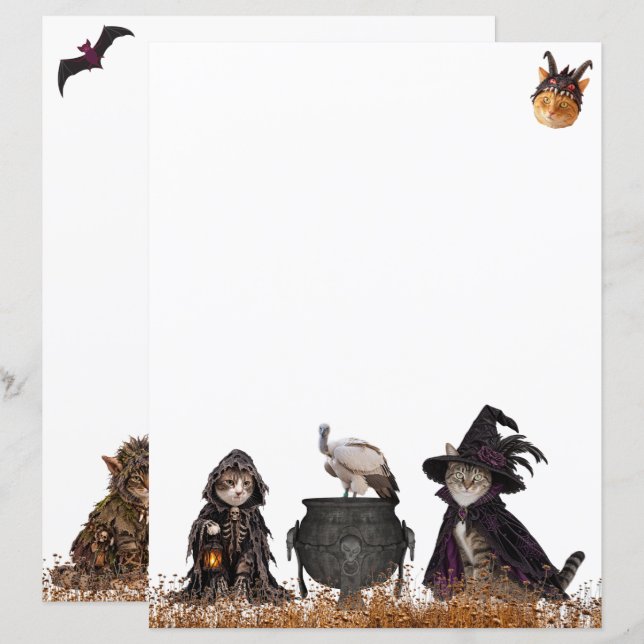 Häxor och Goblins Kitty Katter Halloween  (Fram/baksida)