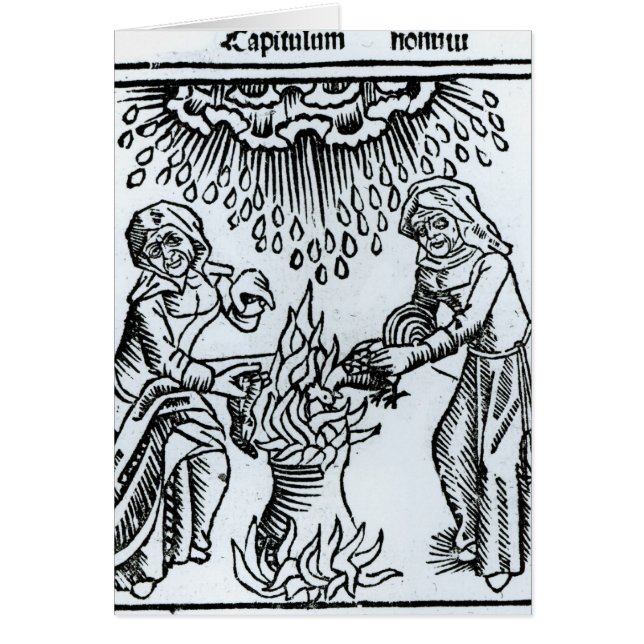 Häxor skapar ett pass, 1489 hälsningskort (Framsidan)
