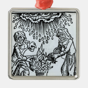 Häxor skapar ett pass, 1489 julgransprydnad metall