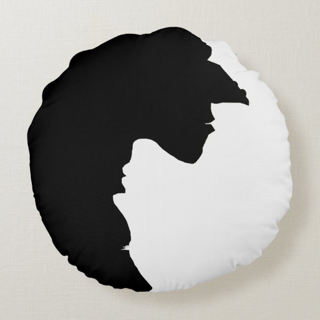 Häxor Yin Yang Halloween Rund Kudde (Baksidan)
