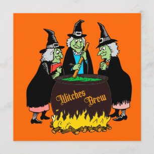 Häxors brygd Halloween-inbjudan Inbjudningar
