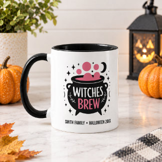 Häxors Brygd Söt Svart och Rosa Namn Halloween Mugg