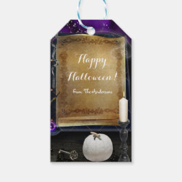 Häxors Magibok Halloween-partygåva Presentetikett