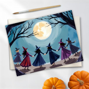 Häxseans Halloween-målning Julkort