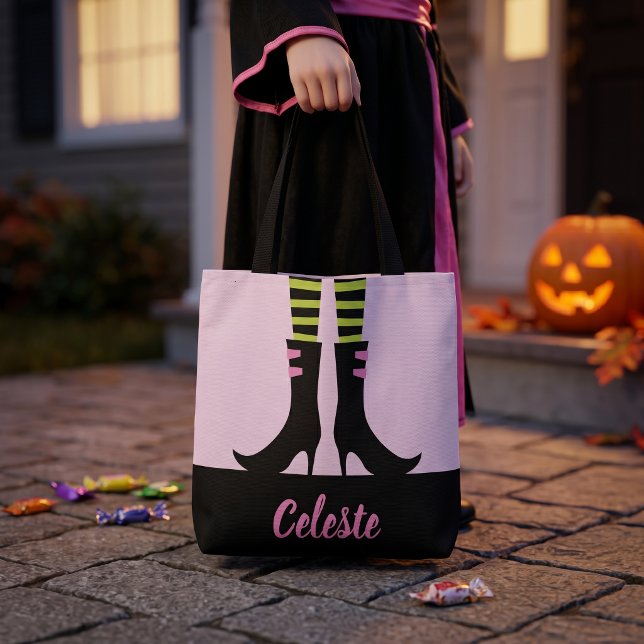 Häxstövlar Monogram Halloween Godispåse Tygkasse (Skapare uppladdad)