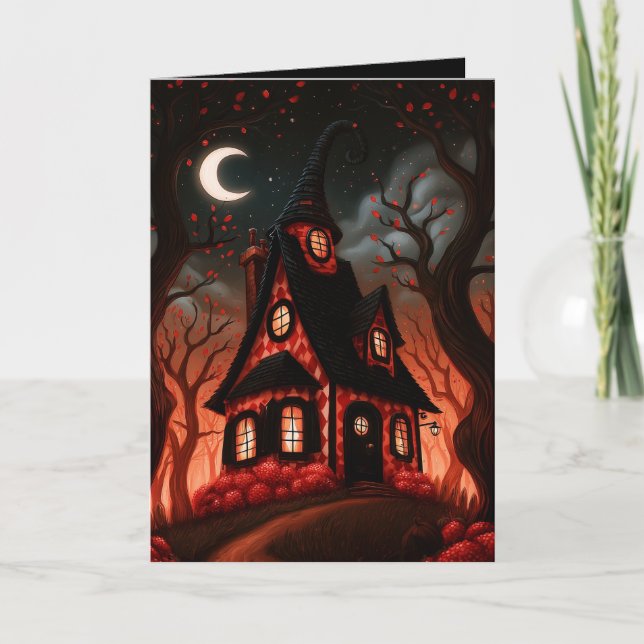 Häxstugans Halloween-illustration Kort (Framsida)